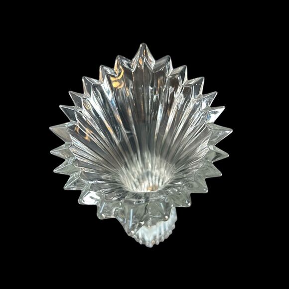 Mikasa Crystal Diamond Fire 8” Flower Vase Curved Stem 8 ¼” Japan - Picture 5 of 10